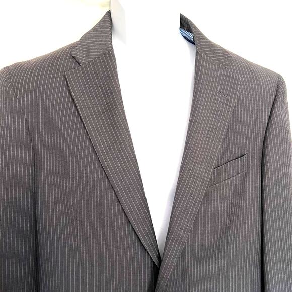 Y2K Tommy Hilfiger Wool Pinstripe Mens Blazer 40L Preppy Ivy 2 Button Academia - Picture 2 of 14